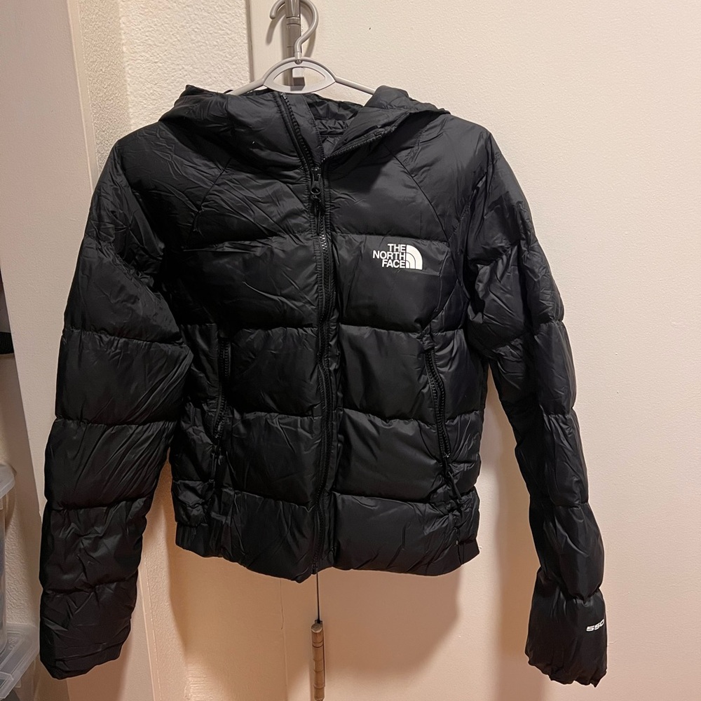 The North Face Hydrenalite 550 hooded cropped down black jacket